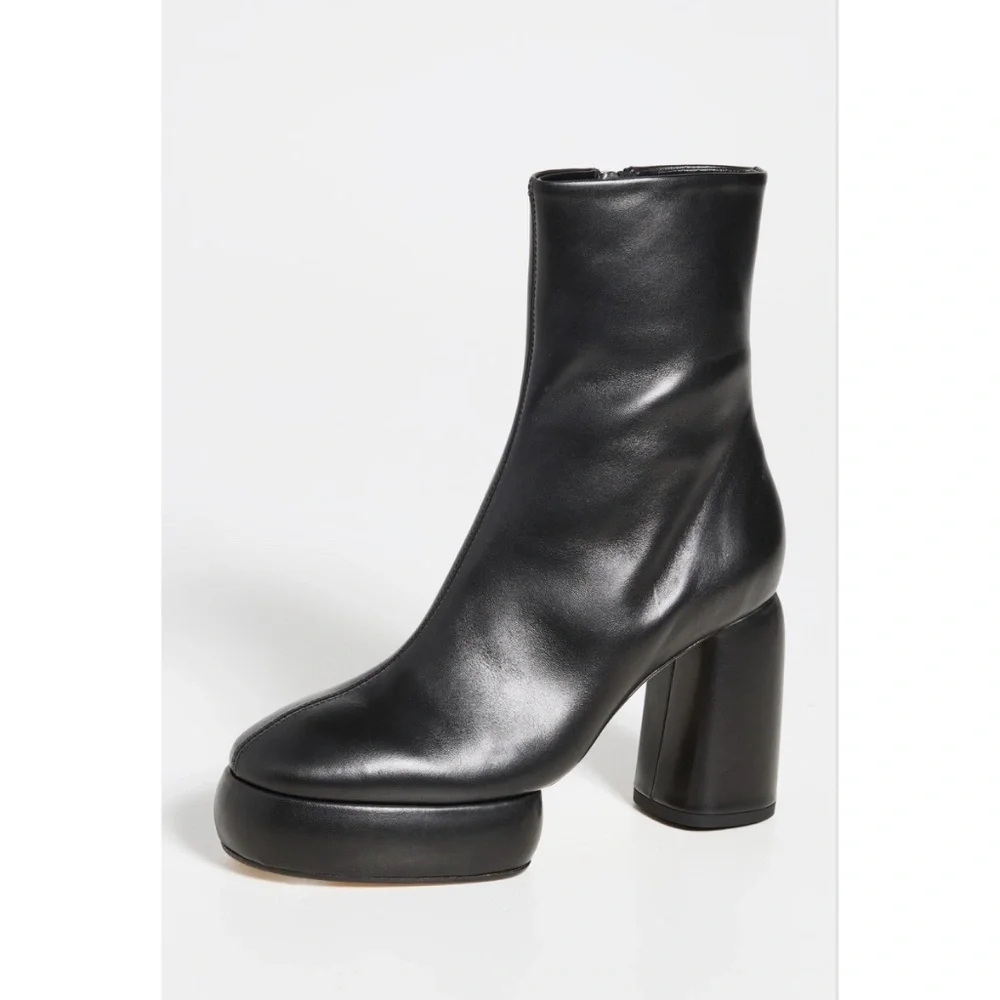 New Aeyde Emmy Boot In Black Leather Sz 38